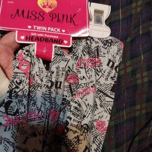 Miss Pink Twin Pack Leggings with Headband